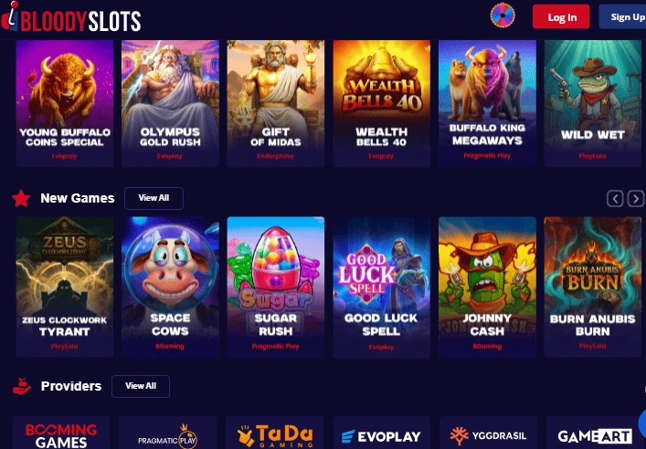 BloodySlots interface screenshot
