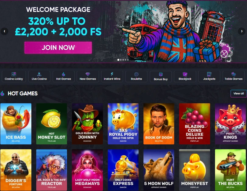 Britsino interface screenshot